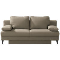 SCHLAFSOFA  in Flachgewebe Cappuccino  - Schwarz/Cappuccino, MODERN, Textil/Metall (194/91/90cm) - Novel