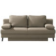 SCHLAFSOFA  in Flachgewebe Cappuccino  - Schwarz/Cappuccino, MODERN, Textil/Metall (194/91/90cm) - Novel
