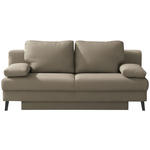SCHLAFSOFA  in Flachgewebe Cappuccino  - Schwarz/Cappuccino, MODERN, Textil/Metall (194/91/90cm) - Novel