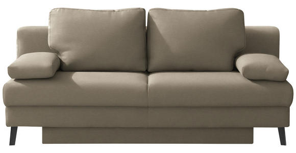 SCHLAFSOFA  in Flachgewebe Cappuccino  - Schwarz/Cappuccino, MODERN, Textil/Metall (194/91/90cm) - Novel