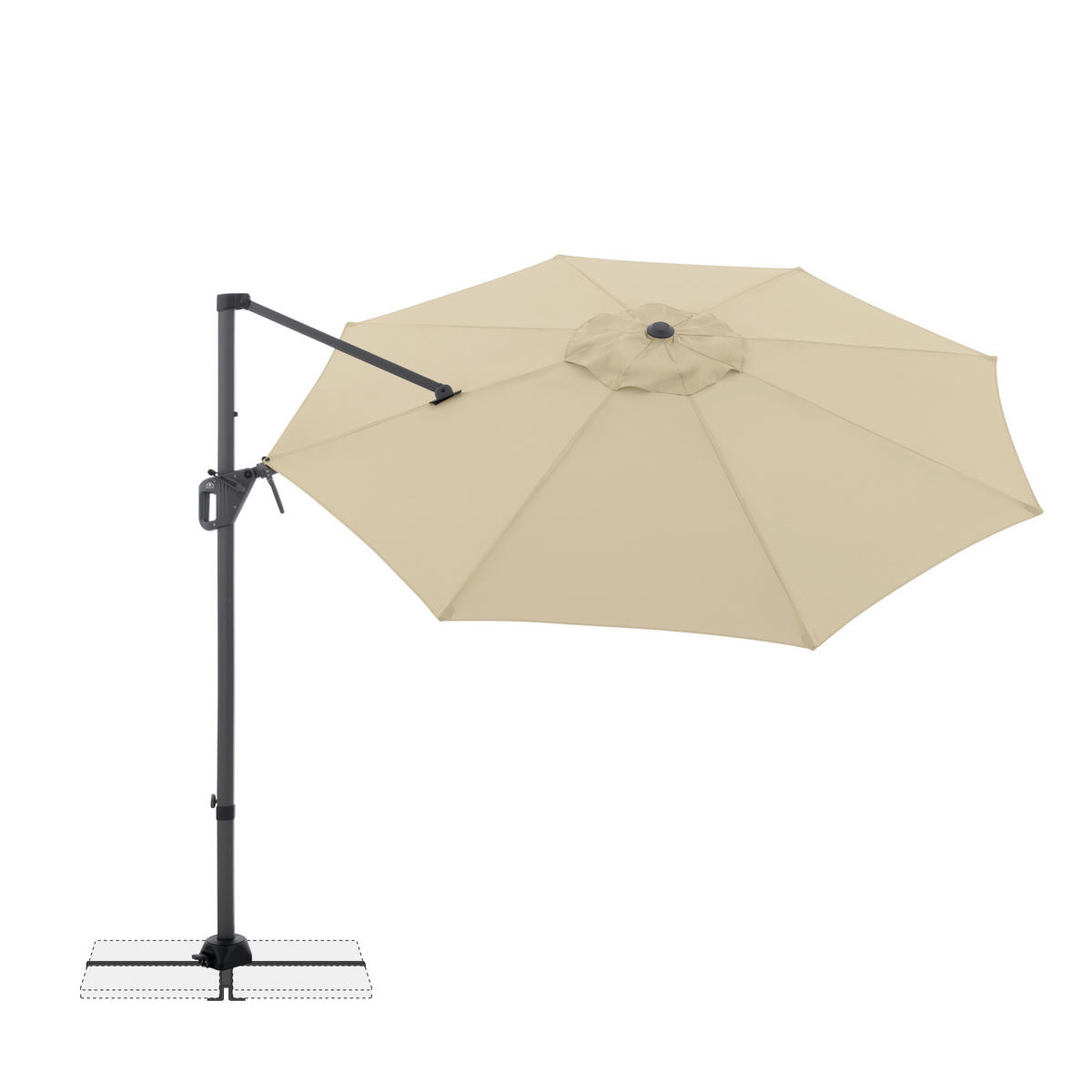 AMPELSCHIRM 310 cm Anthrazit, Sandfarben  - Sandfarben/Anthrazit, Basics, Textil/Metall (310cm) - Doppler