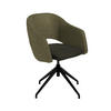 ARMLEHNSTUHL  Stoffauswahl, Wippfunktion, Sitzfläche 360° drehbar, gepolsterte Armlehnen Flachgewebe  - Waldgrün/Schwarz, Design, Textil/Metall (63/74-90/57-73cm) - Koinor
