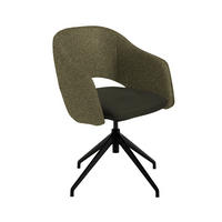 ARMLEHNSTUHL  Stoffauswahl, Wippfunktion, Sitzfläche 360° drehbar, gepolsterte Armlehnen Flachgewebe  - Waldgrün/Schwarz, Design, Textil/Metall (63/74-90/57-73cm) - Koinor