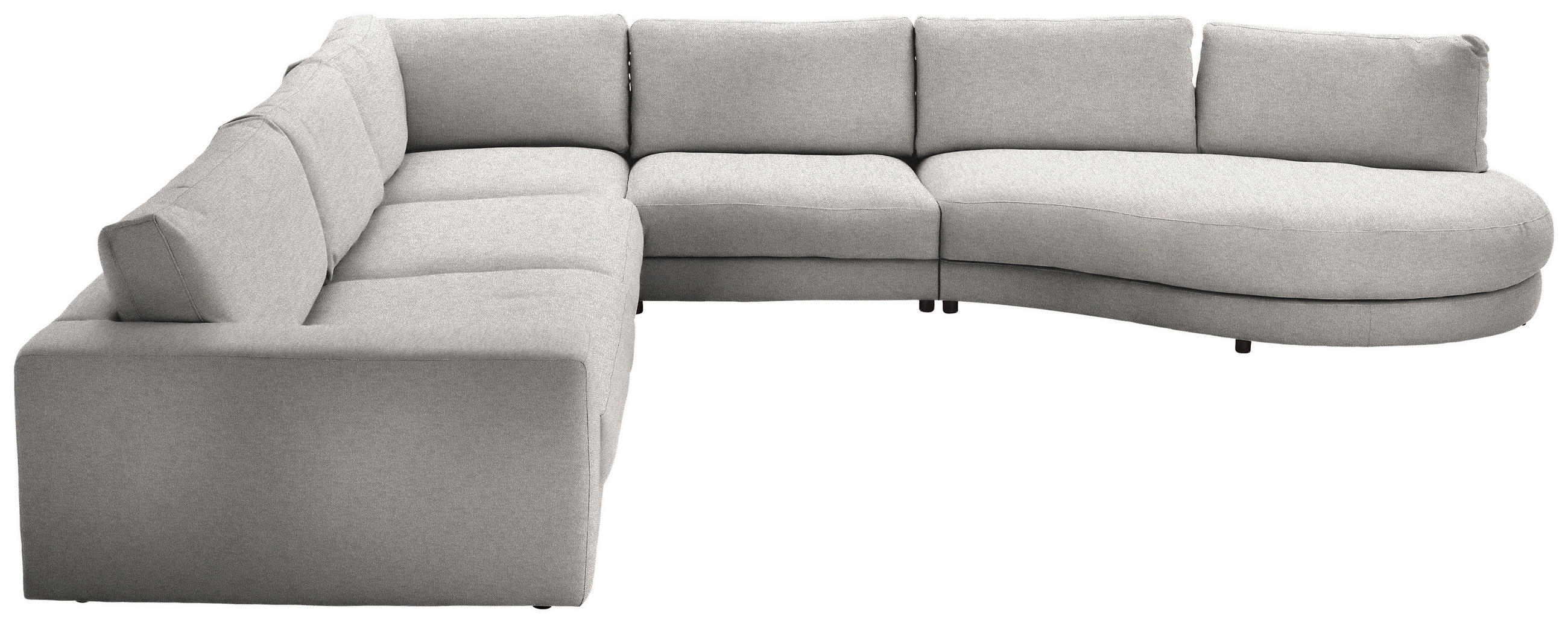 ECKSOFA in Flachgewebe Hellgrau  - Hellgrau/Schwarz, Design, Kunststoff/Textil (365/425cm) - Lomoco