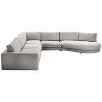 ECKSOFA in Flachgewebe Hellgrau  - Hellgrau/Schwarz, Design, Kunststoff/Textil (365/425cm) - Lomoco