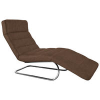 RELAXLIEGE in Mikrofaser Braun  - Chromfarben/Braun, Design, Textil/Metall (65/91/170cm) - Chilliano