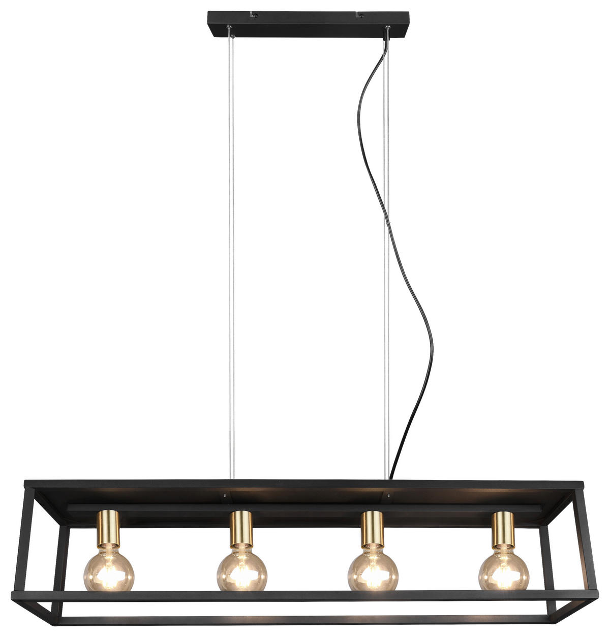 HÄNGELEUCHTE 100/20/150 cm  - Schwarz, Design, Metall (100/20/150cm)