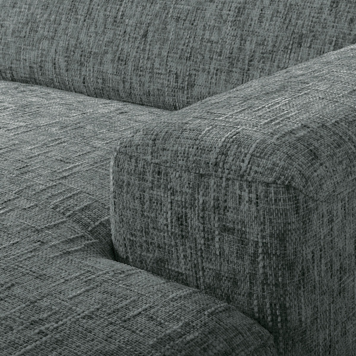 ECKSOFA PORTLAND Anthrazit Struktur Kopfteilverstellung  - Chromfarben/Anthrazit, Design, Holz/Textil (295/187cm) - Livetastic