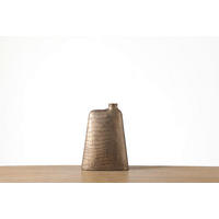 VÁZA  - sötétbarna/arany, Design, műanyag (30/7/22cm)