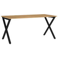 SCHREIBTISCH 160/80/75 cm  in Schwarz, Eichefarben  - Eichefarben/Schwarz, MODERN, Holzwerkstoff/Metall (160/80/75cm) - Novel