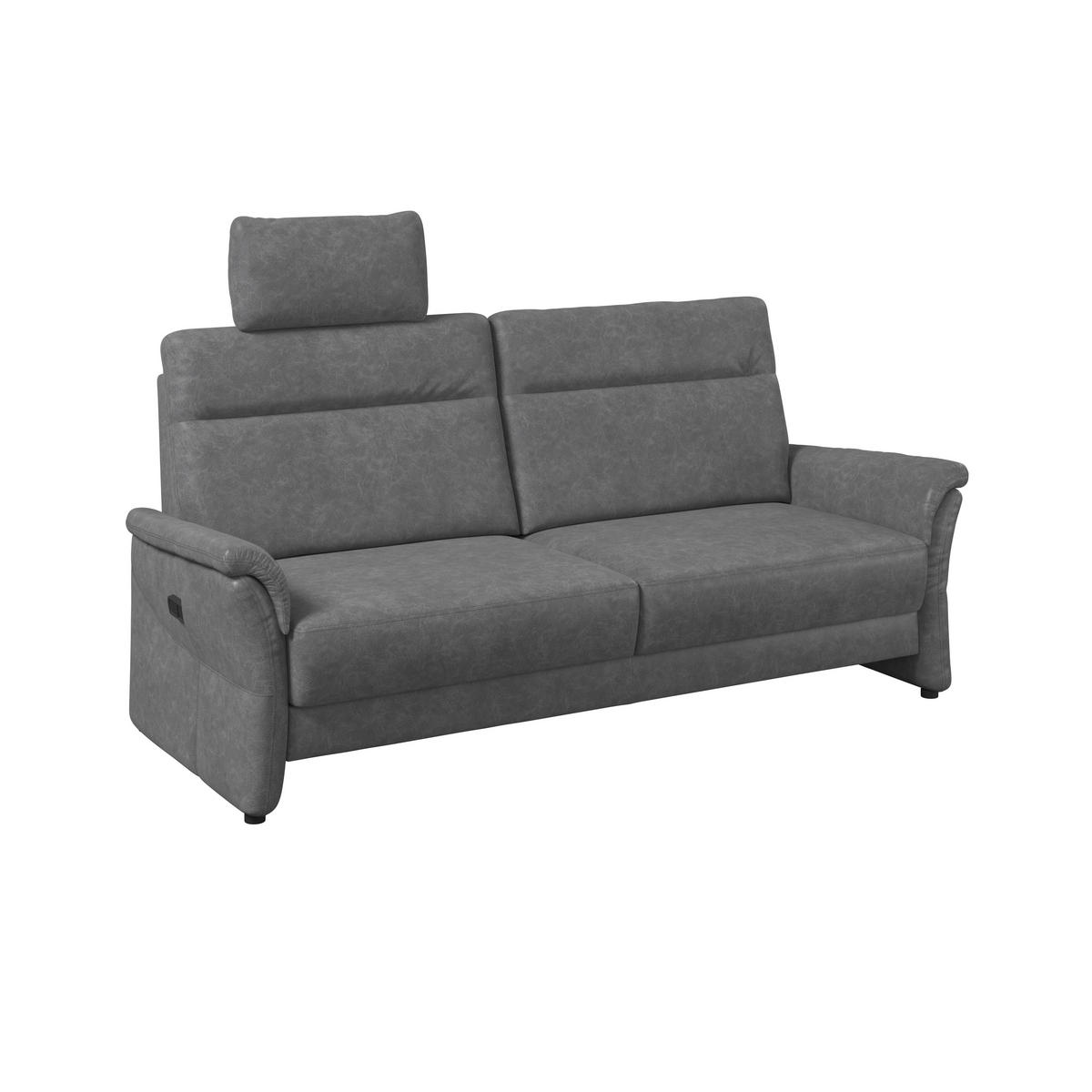 3,5-SITZER Mikrofaser Dunkelgrau  - Dunkelgrau/Schwarz, KONVENTIONELL, Kunststoff/Textil (205/98/91cm) - Elegando