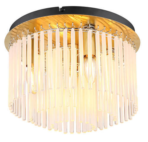 TAKLAMPA Gorley 32/23 cm  - klar/svart, Basics, metall/glas (32/23cm) - Globo