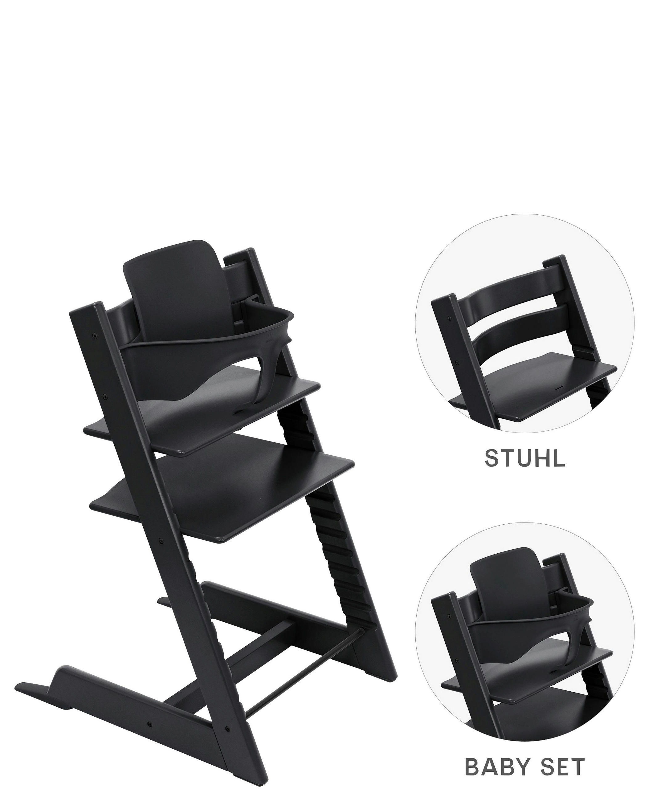HOCHSTUHL-SET Tripp Trapp Bundles Schwarz Black  - Schwarz, Basics, Holz (83/57/46cm) - Stokke
