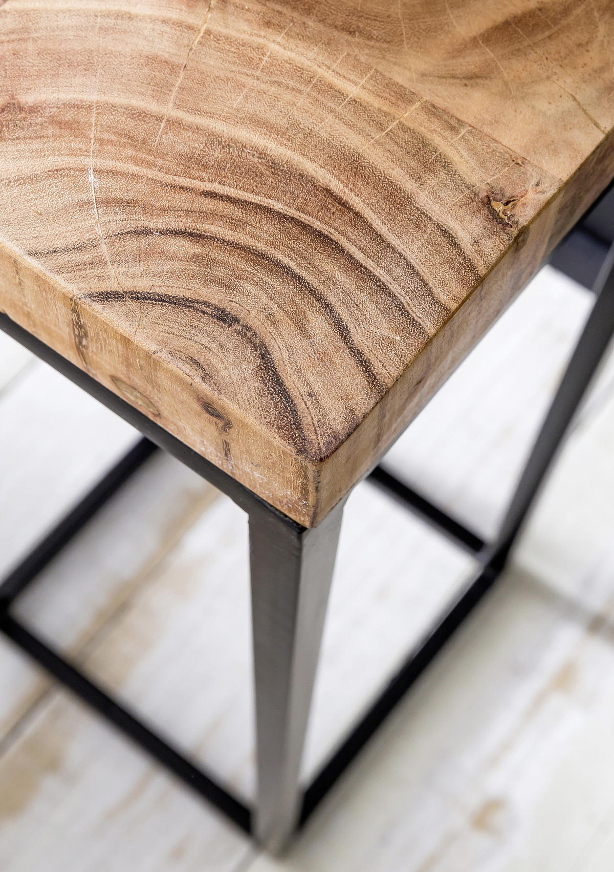 BEISTELLTISCH in Holz 30/30/97 cm  - Schwarz/Akaziefarben, Design, Holz/Metall (30/30/97cm) - MID.YOU