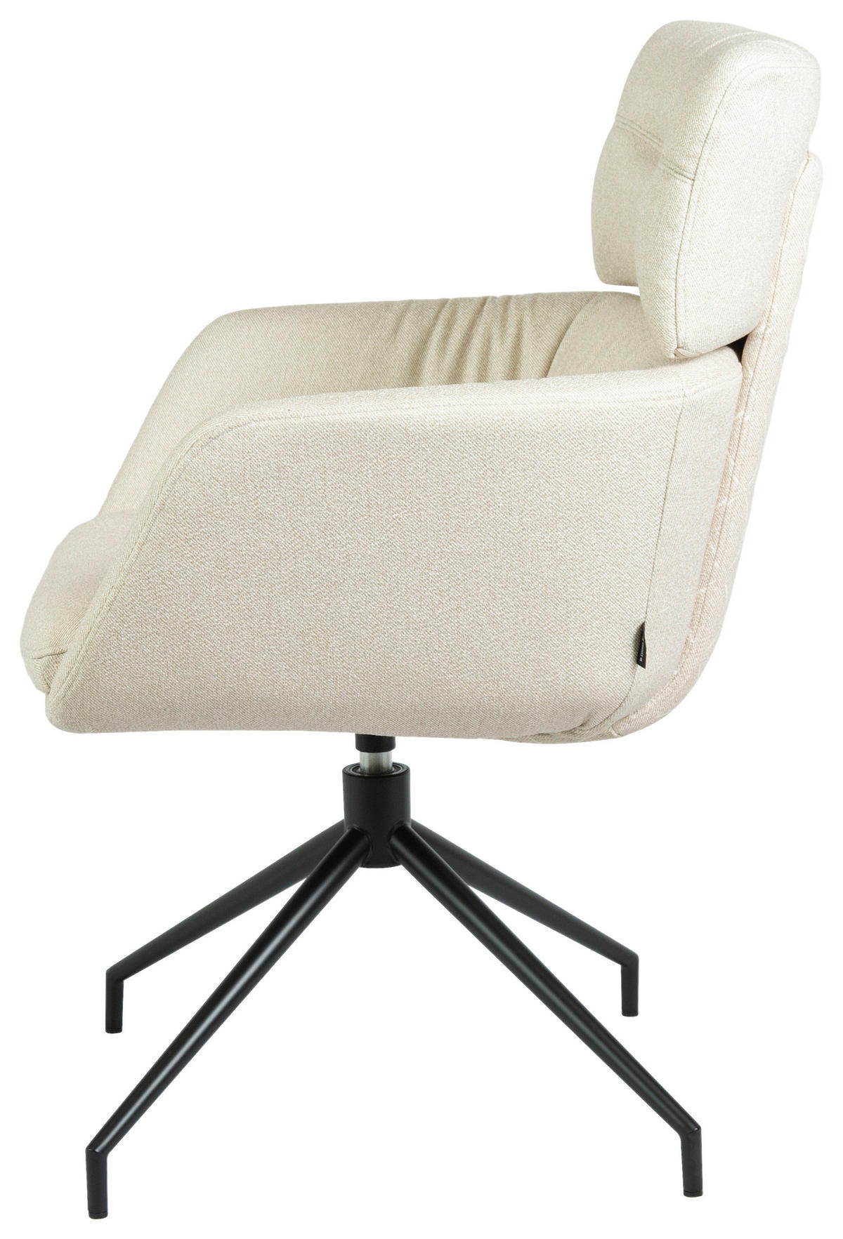 ARMLEHNSTUHL  Stoffauswahl, Sitzfläche 360° drehbar, automatische Rückholfunktion Webstoff  Schwarz, Beige  - Beige/Schwarz, Design, Textil/Metall (62/92/66cm) - Dieter Knoll