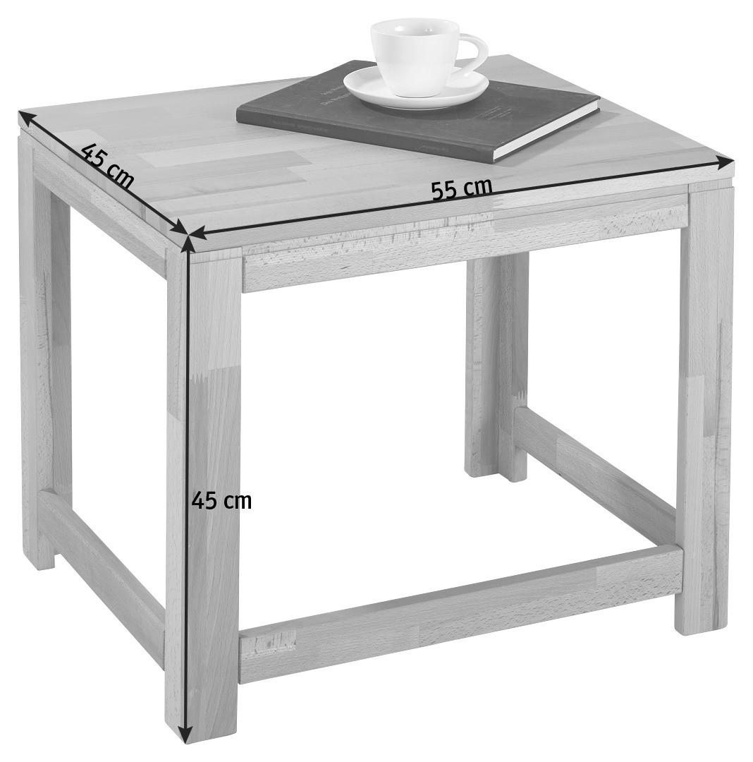 BEISTELLTISCH 55/45/45 cm Buche vollmassiv Buchefarben rechteckig  - Buchefarben, KONVENTIONELL, Holz (55/45/45cm) - Linea Natura