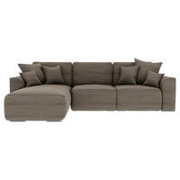ECKSOFA in Cord Taupe  - Taupe/Chromfarben, Konventionell, Kunststoff/Textil (195/293cm) - MID.YOU