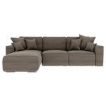 ECKSOFA Taupe Cord  - Taupe/Chromfarben, KONVENTIONELL, Kunststoff/Textil (195/293cm) - Carryhome