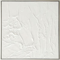 OLEJOMAĽBA, abstraktné, 85/85 cm  - biela/strieborná, Design, drevo/textil (85/85cm) - Monee