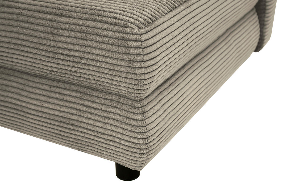 SCHLAFSOFA Cord Taupe  - Taupe/Schwarz, Design, Kunststoff/Textil (197/77/81cm) - home24
