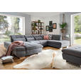WOHNLANDSCHAFT Grau Mikrofaser  - Chromfarben/Grau, Design, Kunststoff/Textil (204/350/211cm) - Xora
