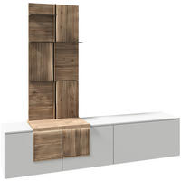 WOHNWAND  in Weiss, Wildeiche 224/198/44,9 cm  - Wildeiche/Weiss, Design, Glas/Holz (224/198/44,9cm) - Voglauer