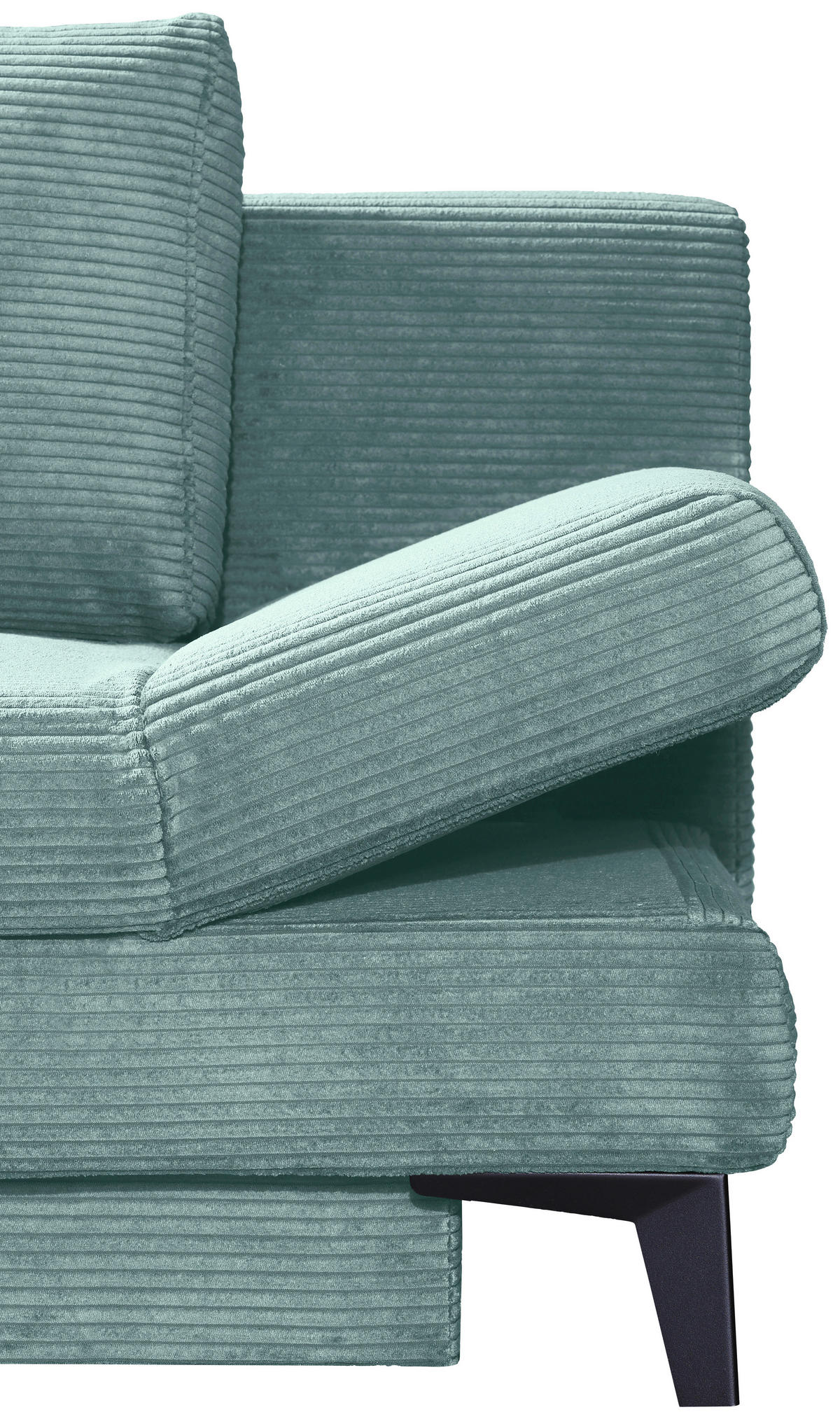 SCHLAFSOFA Cord Türkis  inkl. Bettkasten, Schlaffunktion, Armteilverstellung  - Türkis/Schwarz, Design, Textil/Metall (200/85/90cm) - Novel
