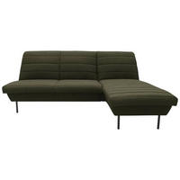 ECKSOFA in Webstoff Grün  214/168 cm  - Schwarz/Grün, Design, Textil/Metall (214/168cm) - LOOKS by W.Joop