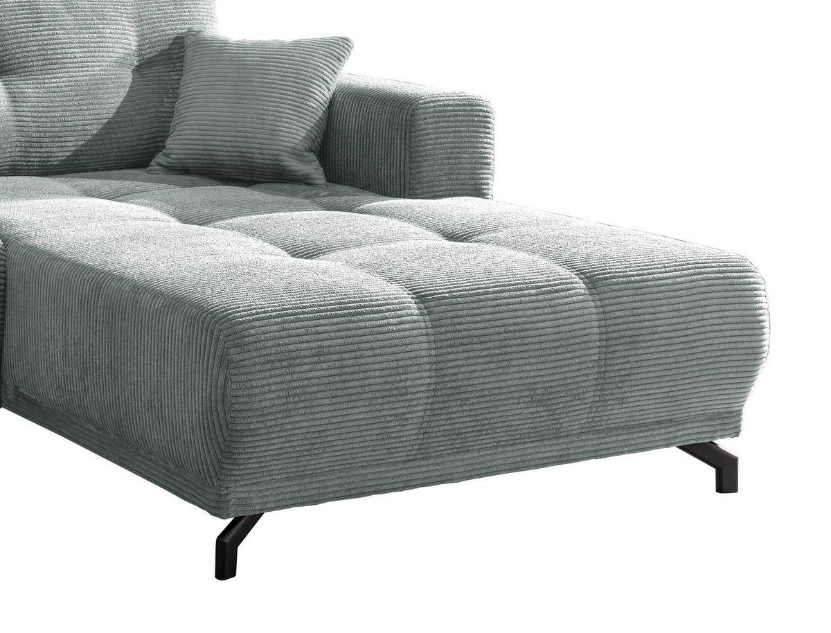 ECKSOFA Hellblau Cord  - Schwarz/Hellblau, MODERN, Holz/Textil (246/177cm) - MID.YOU