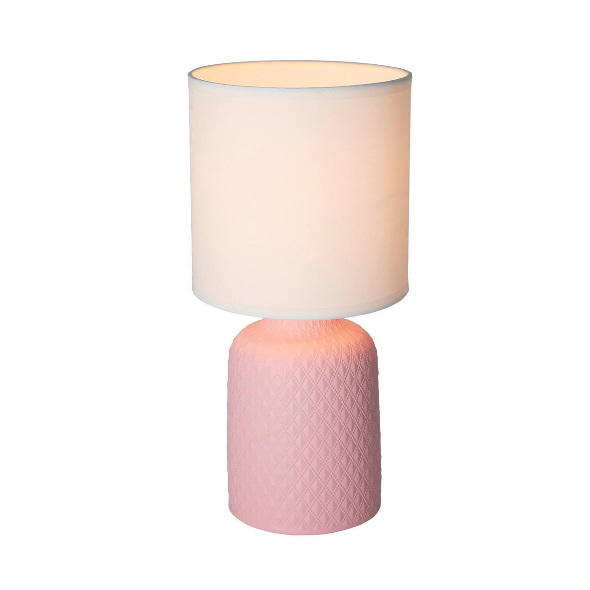 BORDSLAMPA 15/15/32 cm   - vit/pink, Basics, metall/textil (15/15/32cm)