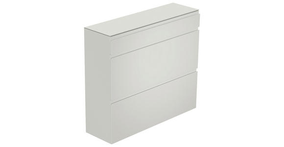 SCHUHKIPPER - Weiß, Design, Glas/Holzwerkstoff (110/96/33cm) - Moderano