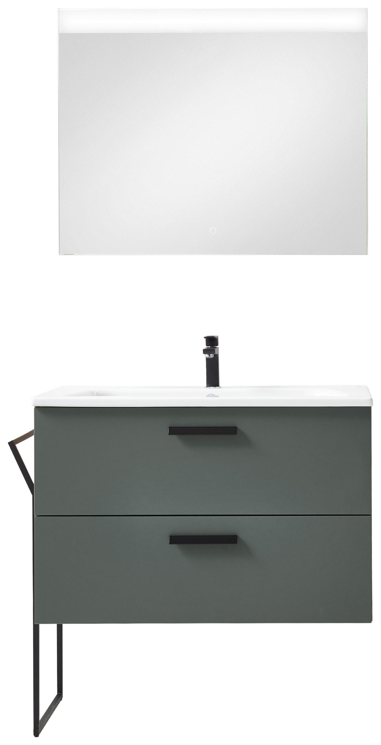 BADEZIMMER  in 180 cm  - Eichefarben/Schwarz, MODERN, Glas/Keramik (180cm) - Celina Home