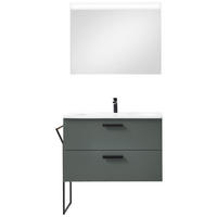 BADEZIMMER  in 180 cm  - Eichefarben/Schwarz, MODERN, Glas/Keramik (180cm) - Celina Home