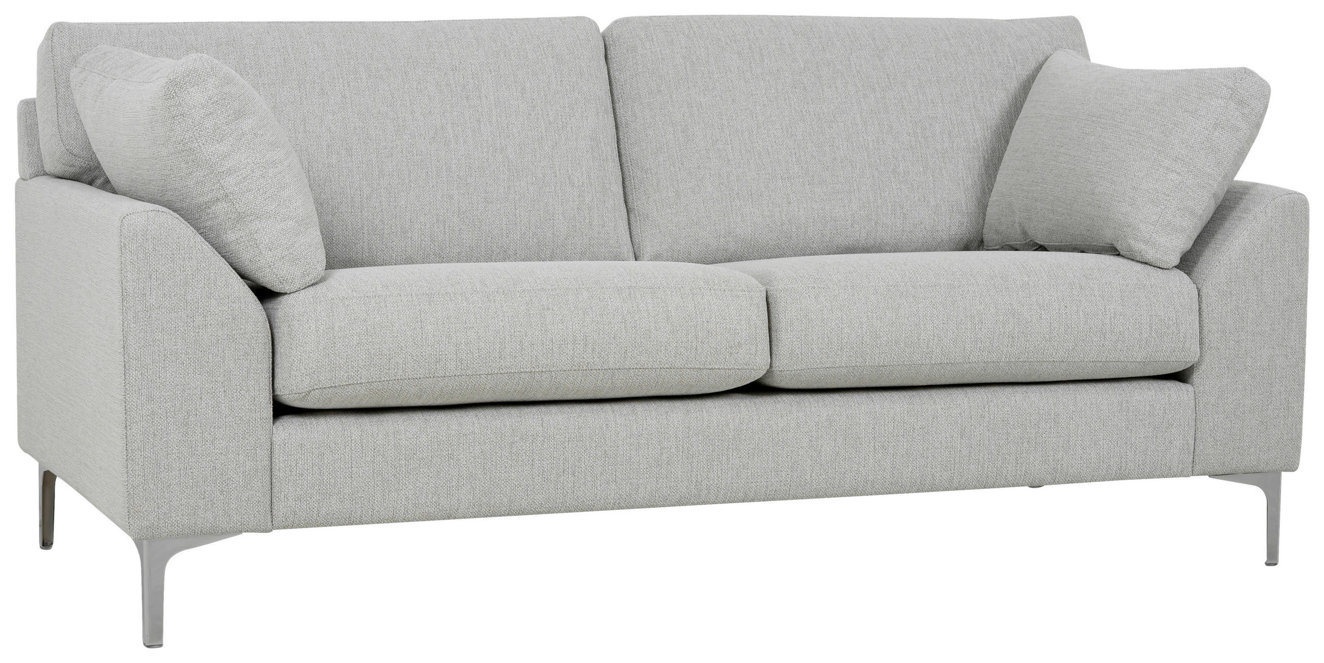 2-SITS SOFFA i flatväv beige  - beige/kromfärg, Klassisk, metall/trä (186/84/85cm) - Best Price