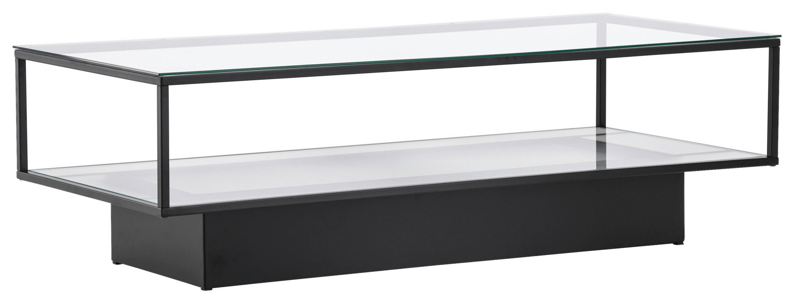 SOFFBORD i metall, glas 130/60/37,5 cm  - svart, Design, metall/glas (130/60/37,5cm) - Livetastic