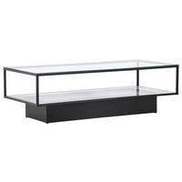 COUCHTISCH Klarglas 130/60/37,5 cm rechteckig Schwarz  - Schwarz, Design, Glas/Metall (130/60/37,5cm) - Livetastic