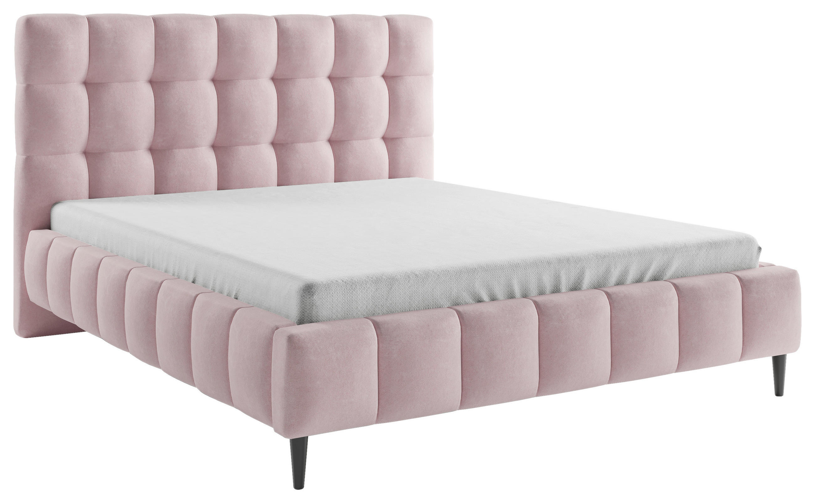 POLSTERBETT 180/200 cm  in Rosa  - Schwarz/Rosa, Modern, Holz/Holzwerkstoff (180/200cm) - MID.YOU