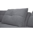 ECKSOFA Dunkelgrau Chenille Armlehnenkissen, Rücken echt, Sitztiefenverstellung  - Dunkelgrau/Schwarz, KONVENTIONELL, Textil/Metall (215/313cm) - Hom`in