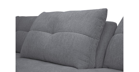 ECKSOFA Dunkelgrau Chenille Armlehnenkissen, Rücken echt, Sitztiefenverstellung  - Dunkelgrau/Schwarz, KONVENTIONELL, Textil/Metall (215/313cm) - Hom`in