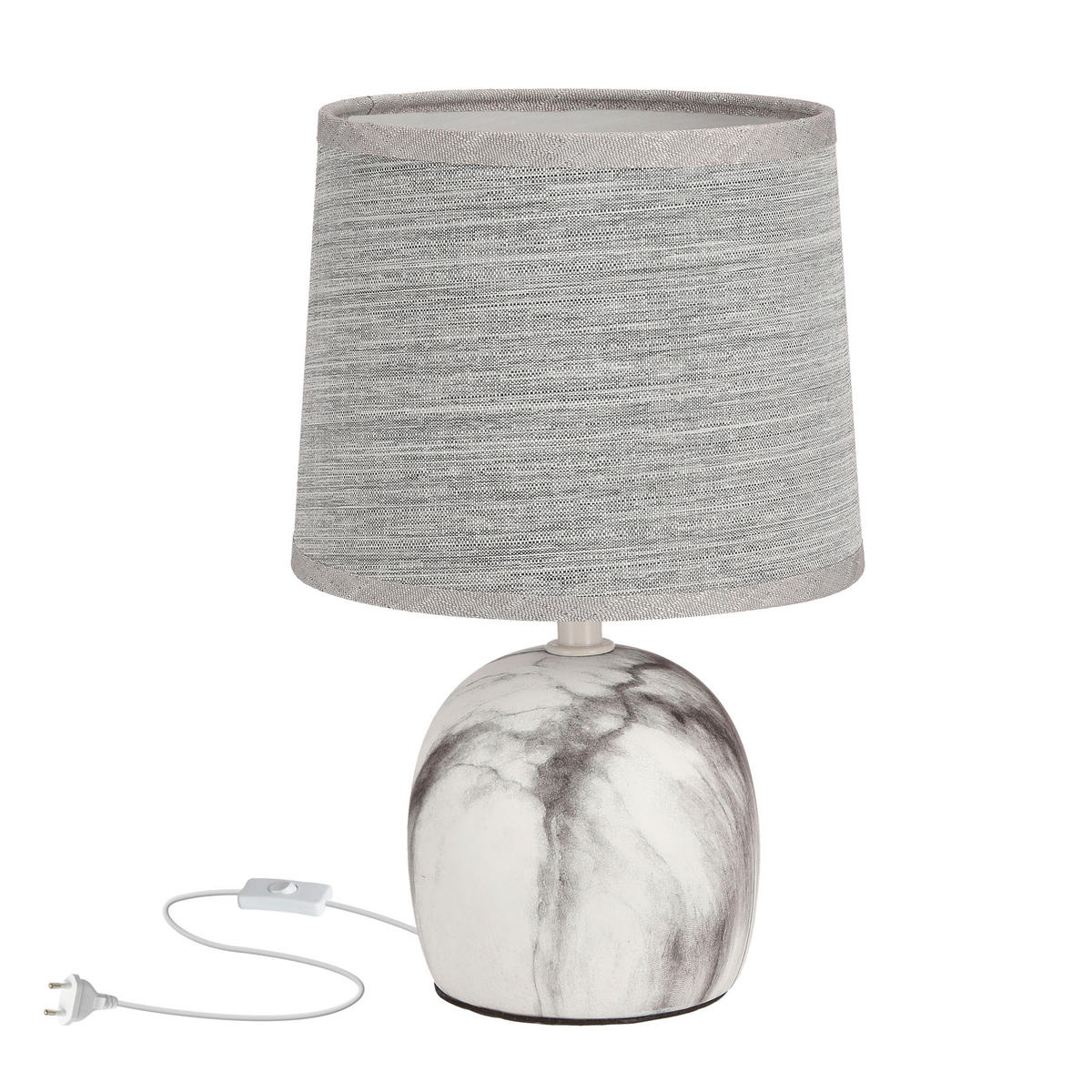 BORDSLAMPA Adelina 16/16/25 cm   - grå, Klassisk, metall/textil (16/16/25cm)