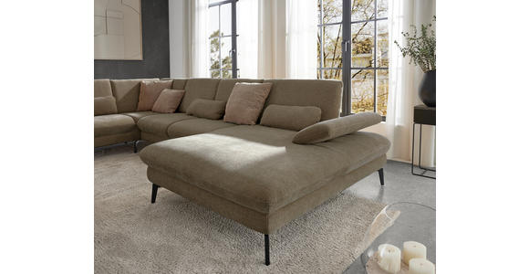WOHNLANDSCHAFT in Webstoff Hellbraun - Hellbraun/Schwarz, Design, Textil/Metall (208/354/157cm) - Dieter Knoll