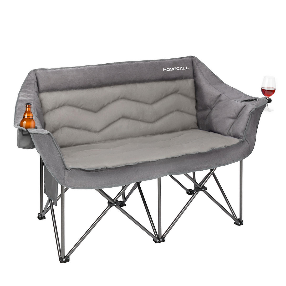 CAMPING-KLAPPSTUHL - Grau/Grün, Basics, Textil/Metall (134/108/50cm) - Modante