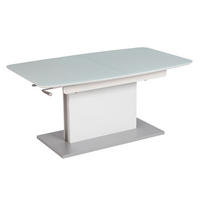 COUCHTISCH ESG 120-160/70/55-74 cm rechteckig Weiß  - Weiß, Design, Glas/Holzwerkstoff (120-160/70/55-74cm) - Venda