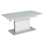 COUCHTISCH in Metall, Glas, Holzwerkstoff 120-160/70/55-74 cm  - Weiß, Design, Glas/Holzwerkstoff (120-160/70/55-74cm) - Novel