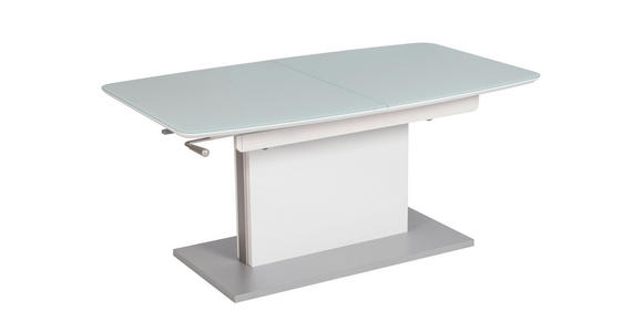 COUCHTISCH in Metall, Glas, Holzwerkstoff 120-160/70/55-74 cm  - Weiß, Design, Glas/Holzwerkstoff (120-160/70/55-74cm) - Novel