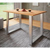 SCHREIBTISCH 140/50/76 cm  in Silberfarben, Honigeiche  - Honigeiche/Silberfarben, Design, Holzwerkstoff/Metall (140/50/76cm) - MID.YOU