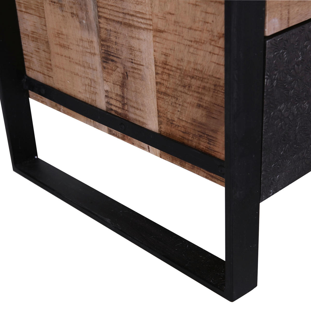 REGAL Mangoholz massiv Braun, Naturfarben, Schwarz  - Schwarz/Braun, Design, Holz/Holzwerkstoff (55/190/43cm) - Landscape