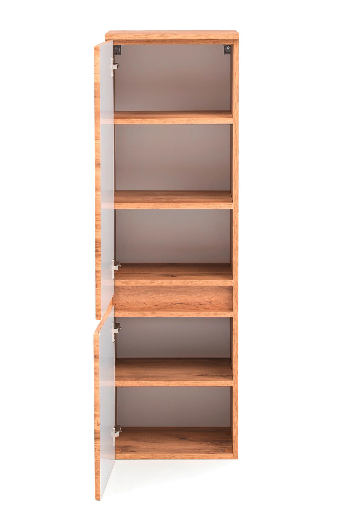 MIDISCHRANK 40/130/35 cm  - Eiche Wotan/Silberfarben, Natur, Holzwerkstoff/Kunststoff (40/130/35cm) - Xora