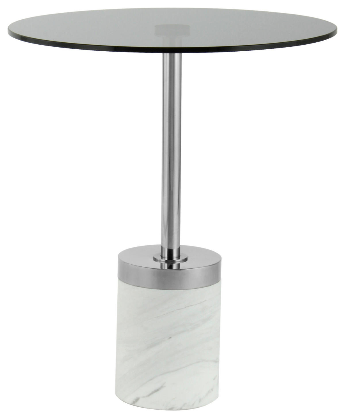 BEISTELLTISCH 46/46/53 cm Graphitfarben, Weiß rund  - Graphitfarben/Weiß, Design, Glas/Stein (46/46/53cm) - Kayoom