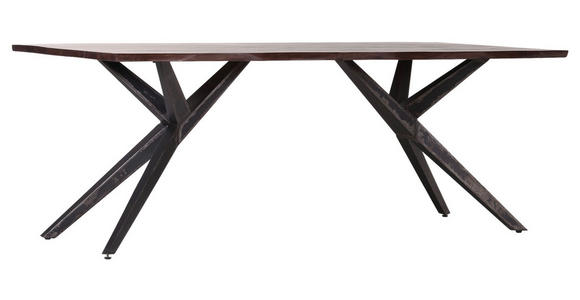 ESSTISCH in Holz 200/100/76 cm  - Schwarz/Braun, ROMANTIK / LANDHAUS, Holz/Metall (200/100/76cm) - Landscape